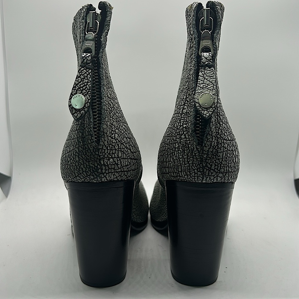 Rag & Bone Grey Crackled Leather Heel Ankle Boots Booties Shoes **Sz 40/Sz 10** - Picture 5 of 8
